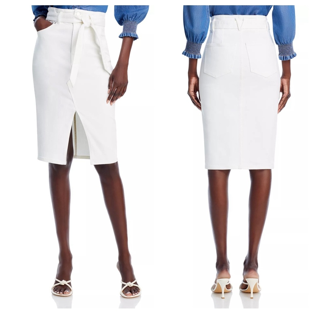 Veronica Beard Nazia Pencil Skirt White Denim Size 8